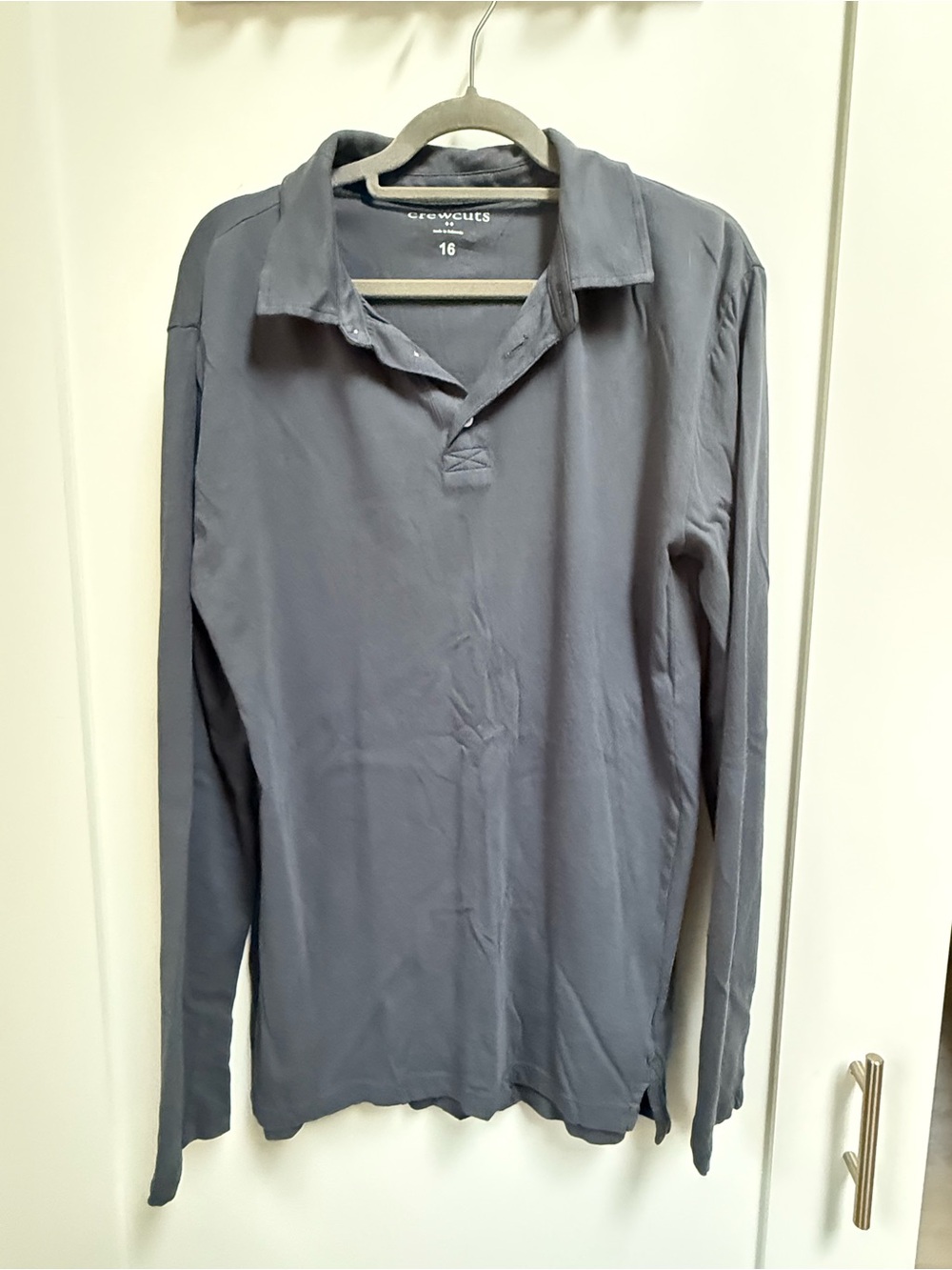 Crewcuts Long-Sleeve Polo Shirt - Blueish Gray